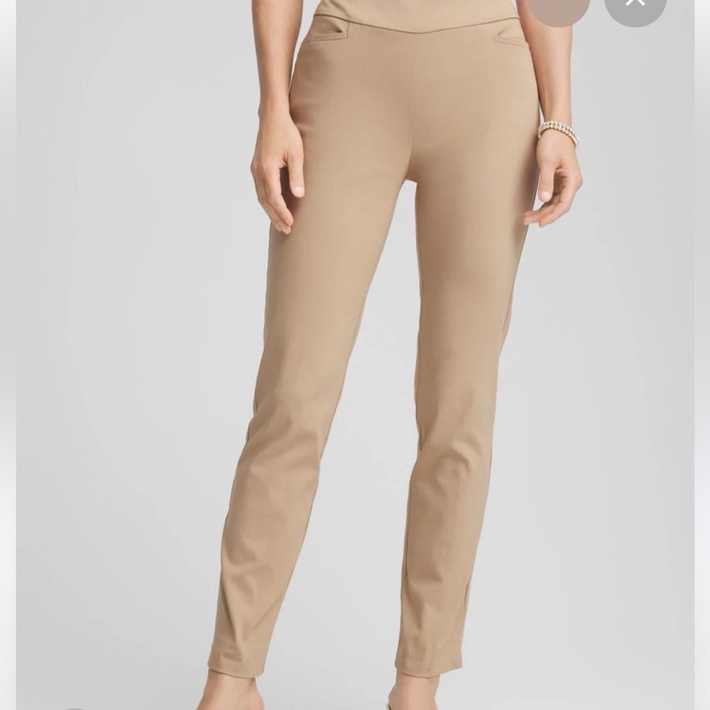 🆕 Chico’s So Slimming 360 Brigitte basic slit slim ankle pants in sycamore
